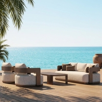 Ensemble de canapés d'extérieur de luxe pour hôtel, ensemble de meubles de jardin modernes en aluminium, canapé décontracté pour villa, mobilier de patio extérieur, mobilier de jardin