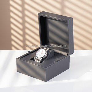 Boîte de rangement carrée de luxe en bois pour montres/bracelets avec coussin, durable, pour montres <span class=keywords><strong>Casio</strong></span>, finition noyer, emballage OEM - Product Image 1