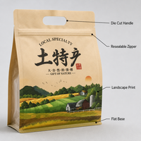 Sachet Doypack Personnalisé avec Poignée et Fermeture Éclair pour Spécialités Locales (Shiitake), Impression sur Mesure, Marque Privée OEM, Vente en Gros