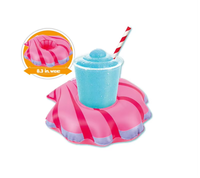 Accessoires de piscine Porte-boissons flottant rond en PVC Flamant rose Porte-gobelets gonflable pour piscine Porte-gobelets de plage