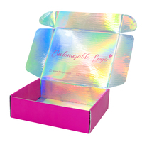 Benutzer definierte rosa Wellpappe Karton Versand kartons Bekleidung Verpackung mit Logo, Dessous Unterwäsche Box für Kleid Stoff Mailer Geschenk box