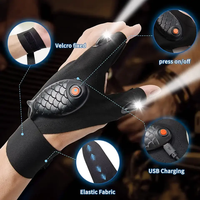 Gants de pêche en néoprène avec lampe de poche LED avec éclairage extérieur respirant émettant des gants lumineux pour les doigts