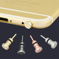 Venta al por mayor teléfono móvil aleación de aluminio 3,5mm Metal auriculares Jack tapón antipolvo para iPhone 14 Samsung S24