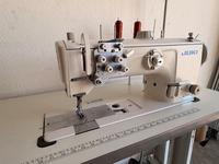 Machine à coudre industrielle JUKI série LU-2800 LU-2860 à double aiguille, axe vertical, crochet rotatif large, plateforme plate, semi-sèche