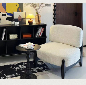 Sillón Chaise Longue Individual de Estilo Moderno y Minimalista, en Lana de Cordero, con Respaldo Ajustable y Fácil Montaje, para el Hogar - Product Image 6