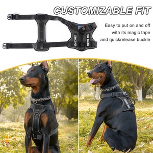 Harnais tactique réfléchissant pour chien, gilet réglable pour promenades avec patch drapeau pour chiens de taille moyenne et grande - Product Image 2
