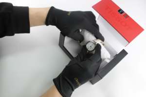 Professionele Schoonmaak Sieraden Handschoenen Microfiber Zwart Horloge Sieraden Inspectie Werkhandschoenen - Product Image 2