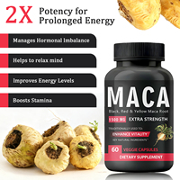Utilisation masculine d'amélioration d'OEM 1500mg 60 capsules de racine de maca de noir rouge jaune de veggie