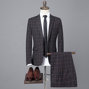 Nouveau <span class=keywords><strong>costume</strong></span> décontracté pour hommes <span class=keywords><strong>costume</strong></span> d'affaires pour hommes Blazer veste Tux gilet et pantalon hommes Plaid coupe moderne <span class=keywords><strong>costume</strong></span> <span class=keywords><strong>3</strong></span> pièces - Product Image 2
