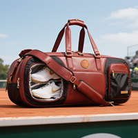 Portable PU cuir Tennis/Badminton/Pickleball sac de voyage boîte à chaussures étanche Cour formation accessoire raquette Sport sacs