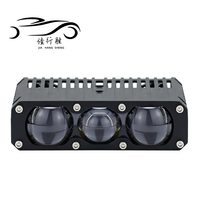 JHS Focos Moto Phare antibrouillard auxiliaire à 3 lentilles LED Canbus avec solénoïde pour voiture, moto, camion, SUV, tout-terrain