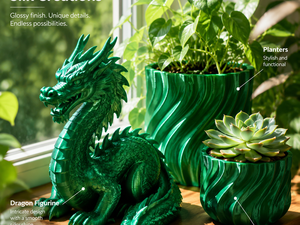 Filamento de Impresora 3D PLA Verde Seda Neutro de 1.75mm y 1kg, Brillo Esmeralda, 8 Colores, Envío Rápido para Bambu Lab y Creality - Product Image 3