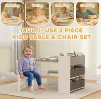 Ensemble de chaises de bureau d'étude pour enfants Offre Spéciale Matériel d'apprentissage Table de rangement de jouets Table et chaise pour tout-petits avec bibliothèque