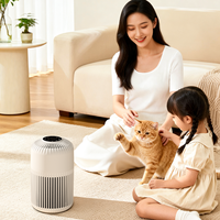 Purificateur d'air électrique domestique HEPA, filtre HEPA véritable, purificateur d'air portable contrôlé par application pour chambre à coucher, bureau, poussière, fumée, allergènes