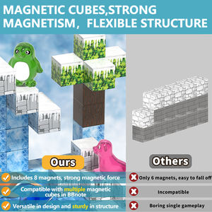 105 Piezas de Bloques de Construcción Magnéticos para Niños, Juego de Cubos Magnéticos para <span class=keywords><strong>Castillo</strong></span> de Princesa <span class=keywords><strong>Frozen</strong></span>, Azulejos Magnéticos, Juguetes para Niñas - Product Image 4