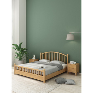 Lit pour enfants en bois massif de style nordique, cadre de lit moderne et minimaliste de 1.2m pour chambre à coucher, conception durable - Product Image 3