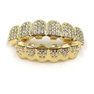 Nouvelle Tendance 2026 : Ensemble Grillz Plaqué <span class=keywords><strong>Or</strong></span> 18K Anti-ternissement avec Zircons Cubiques – Bijoux Dentaires Hip Hop pour Halloween – Vente <span class=keywords><strong>en</strong></span> Gros - Product Image 1