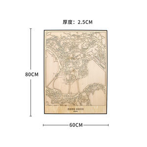 Hecho a mano 3D de madera Hong Kong Street City Map Living Room Wall cuadro decorativo con marco de fotos - Product Image 6