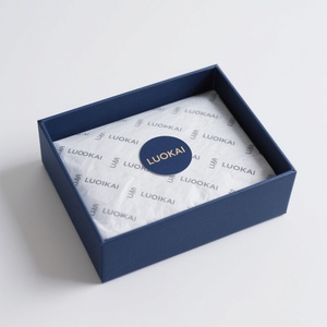 Caja de envío de joyería personalizada en pequeñas cantidades, papel de seda impreso y cinta para caja de joyería y bolsa de tela. - Product Image 3