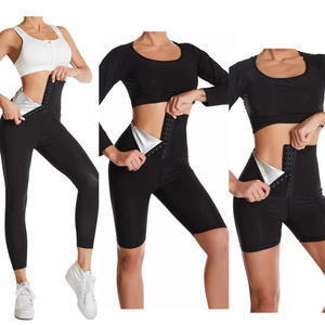 Pantalones Deportivos de Tres Cuartos con Control de Abdomen y Cintura Alta con Efecto Levanta Glúteos Totalmente Recubiertos de Botones Transpirables para Sudoración Tipo Sauna - Product Image 1
