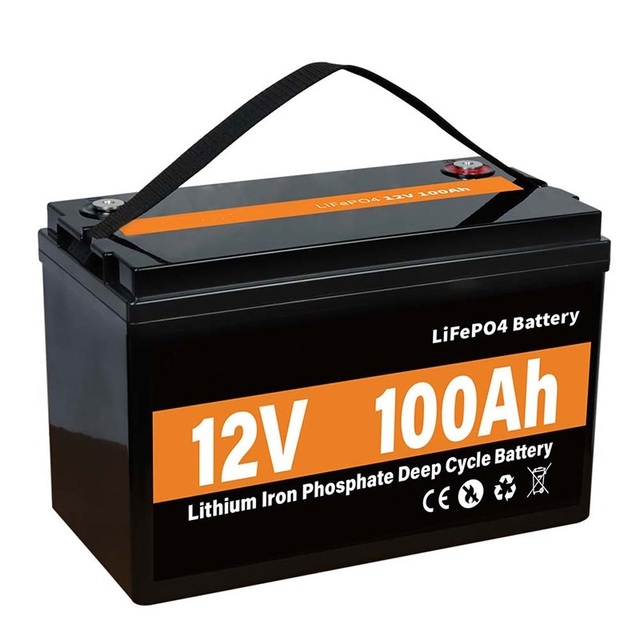 Factory Customized Deep Cycle Rechargeable Lithium Batteries Long Cycle 12V 100Ah LiFePO4 Battery With LCD