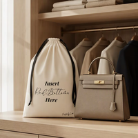 Tas Serut Katun Custom Fashion, Tas Pembungkus Sepatu, Dompet, Tas Tangan, Kantong Debu dari Katun Twill Muslin dengan Cetak Logo Custom Mewah