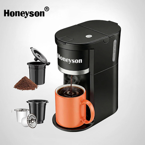 Honeyson Small <span class=keywords><strong>Single</strong></span> <span class=keywords><strong>Serve</strong></span> Koffiezetapparaat 2-in-1 Snelle Bereiding 12 Oz. K-Cup Grounds Koffiemachine Ontkalkingsherinnering Draagbaar - Product Image 1
