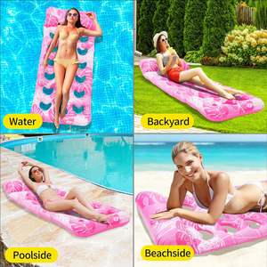 Flotteur gonflable rose en PVC MAKE WAVES avec design perforé 65x27,5 pouces pour adultes – Ludique et relaxant - Product Image 3