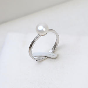 Bague ajustable pour femme en argent 925, design ouvert avec 49 perles incrustées, accessoires de bijoux DIY, plateau pour tailles 5-8 - Product Image 1