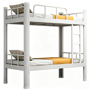 Strong Stable Full Over Full Steel Frame Bunk <strong>Bed</strong> With Integrated Storage Stairs <strong>Space</strong> <strong>Saver</strong> for Adult Apartment - Product Image 1