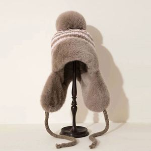 หมวกไหมพรมผู้หญิงสำหรับฤดูหนาวแบบหนา  ทรงรัสเซีย ป้องกันหู กันลม สำหรับปั่นจักรยาน  หมวกขนสัตว์ - Product Image 3