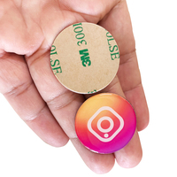 Social Media Tap NFC Instagram Sticker Facebook Twitter on-metal NFC Epoxy Sticker Diámetro 30mm/ 25mm Diseño personalizado
