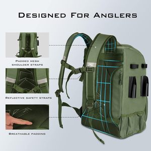 Sac à dos de pêche gratuit avec porte-canne - Sac de pêche à bandoulière - Cadeaux de pêche à la mouche pour hommes et femmes - Product Image 6