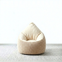 Fauteuil ergonomique sensoriel en forme de goutte d'eau pour enfants, fauteuil paresseux pour bébé en velours côtelé Sherpa de qualité supérieure, siège en mousse rempli de mousse EPS