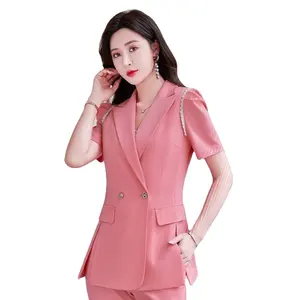 garment factory New Fashion Two Piece Set Women Clothing Business Formal Ladies Suit with Blazer and Pants terno