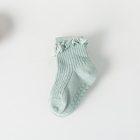 Nouveau-né bébé fille princesse dentelle à volants coton chaussettes infantile petite fille anti-dérapant respirant volant bord Logo jetable enfants