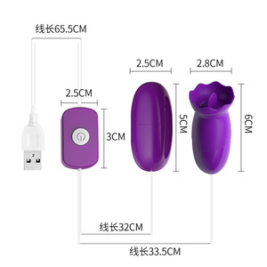 LaiLe USB Dual <b>Vibrating</b> Egg Wired Control Strong <b>Vibration</b> Sex Toy Tongue Licking <b>Vibrating</b> <b>Bullet</b> Female Masturbator Sex Toy - Product Image 2