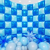 50pcs Biru Emas Perak Merah Muda Balon Foil Persegi Tirai Dinding Kit Lengkung Lateks Terowongan Balon Dua Sisi Dekorasi Pesta Ulang Tahun