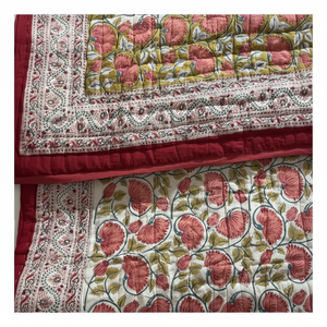 Rajasthani Print Premium Design Best HotSale Juego de colcha acolchada de algodón de alta calidad Bordado ligero Funda de cama impresa - Product Image 1