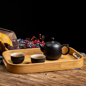Village Covenant Bamboo <b>Tea</b> <b>Tray</b> Irregular Long Portable For Home Restaurant Hotel Use Japanese Style Serving <b>Tray</b> - Product Image 2