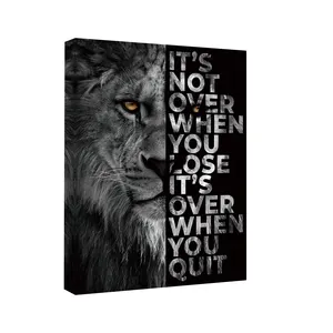 Póster de arte con frases motivadoras de "Wild Lion", pintura en lienzo, cuadro decorativo de Arte de pared para decoración del hogar y la Oficina