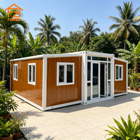 Villa préfabriquée de luxe extensible à double aile de 20 pieds ou 40 pieds avec salle de bain complète pour le camping