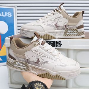 Zapatos para hombre 2026, zapatos de suela gruesa blancos de tendencia, versátiles para deportes y uso casual, zapatos de skate - Product Image 3