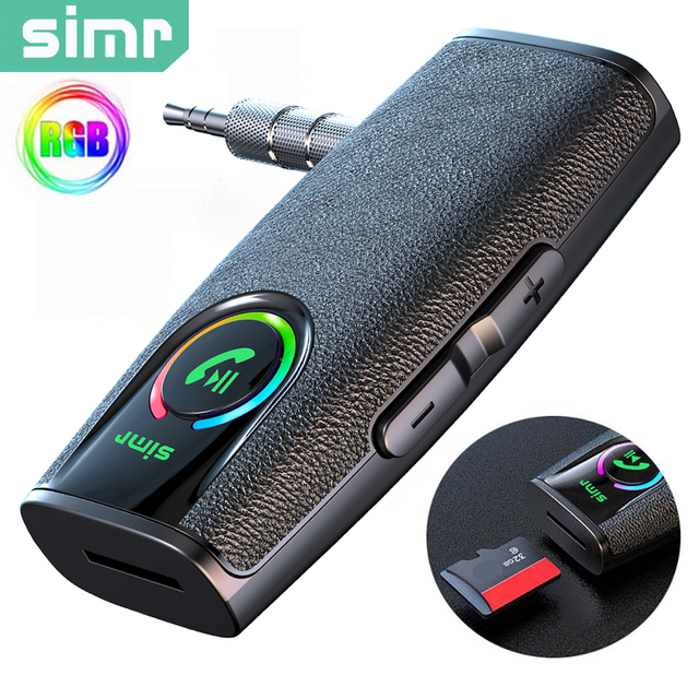 Simr Q2 Bluetooth Music Receiver Car Kits for Hands-Free Cancelling Adapter for Home Stereo/Wired Headphones bluetooth Adapter