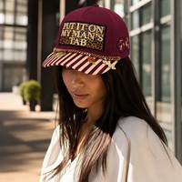 Nueva Gorra de Béisbol Y2K de Moda, Personalizada con Bordado 3D, Estampado de Leopardo, Visera Rosa a Rayas con Cadenas Decorativas para Marcas