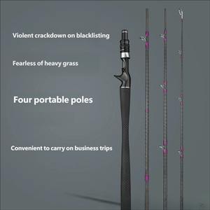 <span class=keywords><strong>Canne</strong></span> à pêche spinning courte en carbone portable à 4 sections avec poignée en EVA pour la pêche en bateau et en rivière, <span class=keywords><strong>canne</strong></span> à carpe robuste résistante aux herbes - Product Image 3