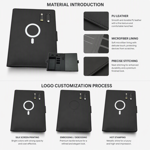 Cuaderno digital de lujo personalizado con Banco de energía portátil Cargador inalámbrico Cuaderno Diario Unidad flash USB - Product Image 3