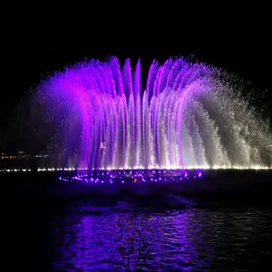 Музыкальный фонтан с эффектом воды в квадрате и плавающий на озере с Лазерным Шоу