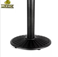 Base de table de restaurant, bistrot, de style rétro européen, ronde, à motif soleil, cannelée, en fonte, avec revêtement en poudre noir mat