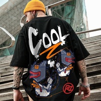 T-shirt ample en tricot pour homme, style hip-hop streetwear, écologique - 100% coton biologique, impression DTG personnalisée (échantillon gratuit et prix réduits)